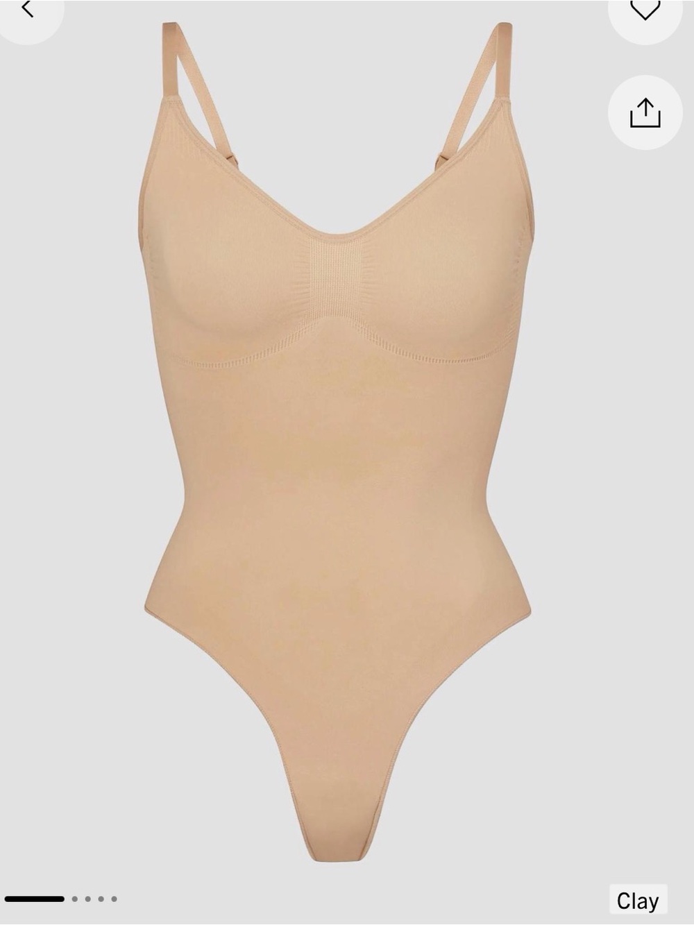 SKIMS Clay Nude Seamless Shaping Thong Bodysuit